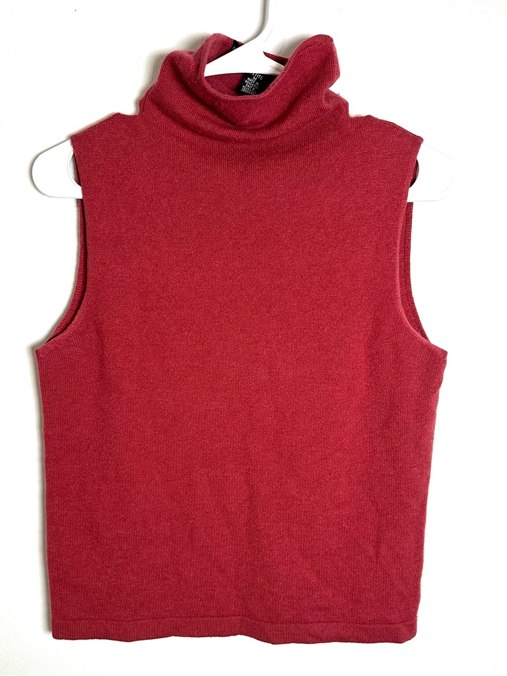 Cashmere Linda Allard Ellen Tracy Sleeveless Cowl Neck Sweater Tank - Rust